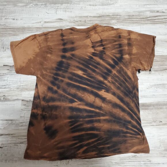 Skull And Roses Thrashed Shirt Size Large Reverse Tye Dye - Picture 4 of 4
